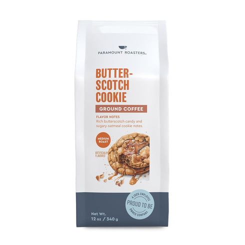 Paramount Roasters, Butterscotch Cookie Flavored Ground Coffee, 1-12oz bag, Medium Roast (Paramount