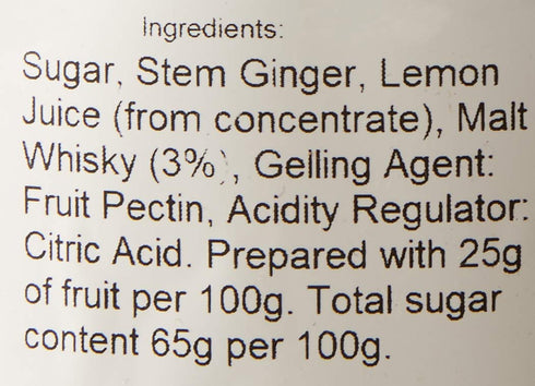 12oz (Pack 1) Mrs Bridges Ginger Preserve with Malt Whisky, Made in Scotland, Jar