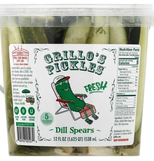 Generic Pickles Classic Dill Pickle Spears, 52 Fl Oz, 5 calories per serving.