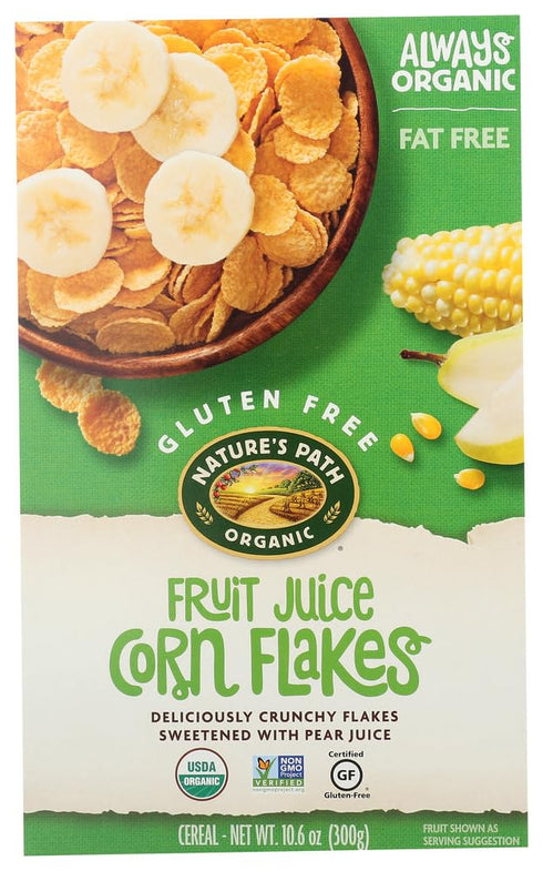 Nature's Path Organic Gluten Free Corn Flakes Fruit Juice Sweetened -- 10.6