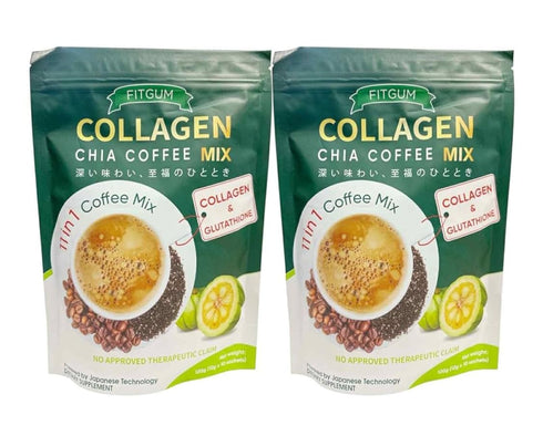 Beauty Milk 2 Packs FIT GUM Collagen Chia Coffee - 11 in 1 Coffee