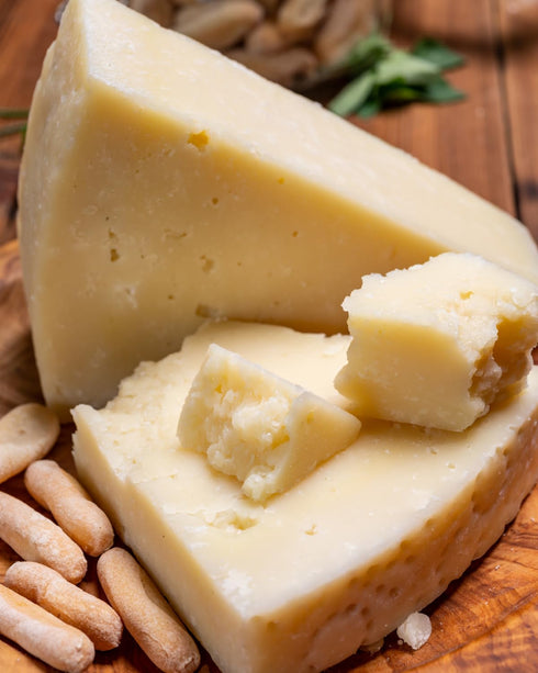 8 oz 8 Imported Italian Romano Pecorino Wedge - Hand Cut Pure Sheep's Milk Cheese Aged for Months - Sharp, Piquant