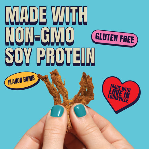 Louisville Vegan Jerky, Smoked Black Pepper, 19 Grams Non-GMO Soy Protein, Gluten-Free High Protein Snacks, 3 oz, 3 Pack