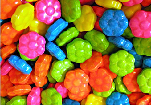(5LB) Bayside Candy Flower Power Hard Candies Colorful FlowerShaped Fruit Flavored Pressed Candies