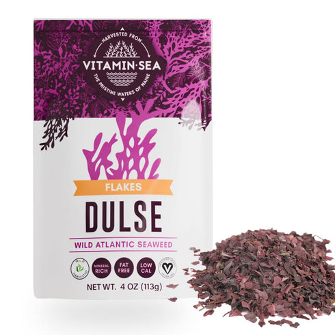 VITAMINSEA Dulse Dried Seaweed | Wild North Atlantic Seaweed for Snacking, Seasoning, Soups & Salads (4 OZ)