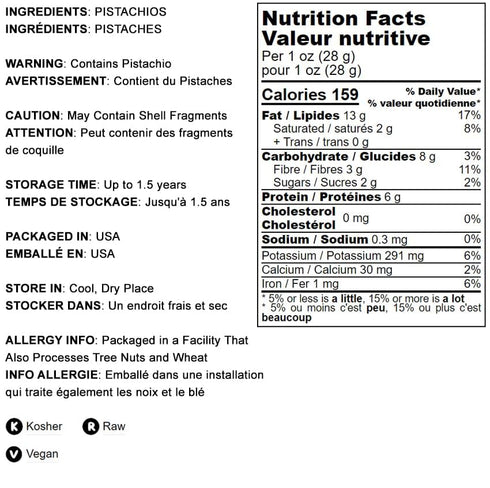 2 Packs. Food to Live No Shell Pistachios, Pounds Unsalted, Kernels, Sirtfood, Bulk. Pistachios Individual Wonderful