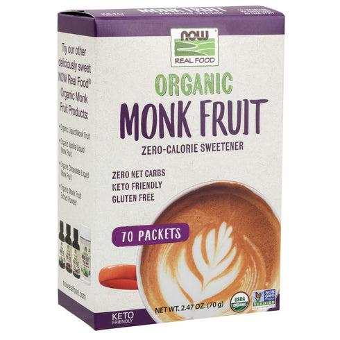 NOW Foods Organic Monk Fruit, 70 Packets