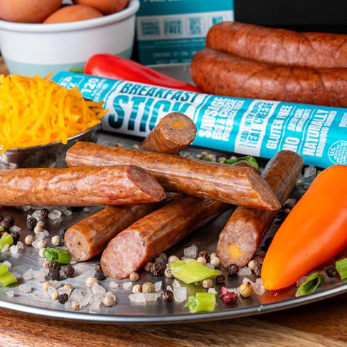 12g (12 Wicked Cutz Sausage Egg and Cheese Stick, Protein Per Gluten Free Breakfast Stick, USA Made High Protein