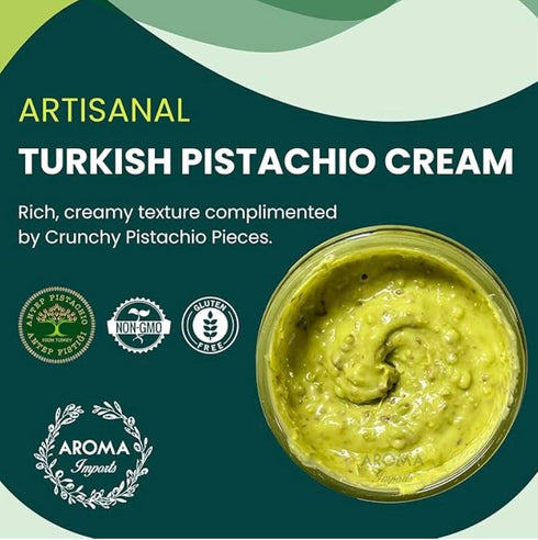 Fusion Flavor Imports LLC 383g 30% Aroma Imports Turkish Pistachio Cream | Made with Real Antep Pistachios | Rich