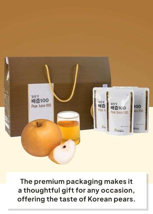 100% 3.04 OZ (90ml) 30 Pack, Korean Food ILSONGJUNG Pure Korean Pear Juice No Added Sugar, Healthy Fruit Drink, FL x