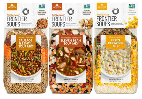 Frontier Soups Hearty Meals 3 Flavor Variety Bundle: (1) Indiana Harvest Sausage