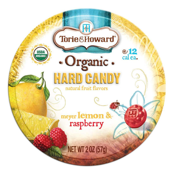 Torie and Howard Organic Hard Candy, Lemon and Raspberry, 2 Ounce