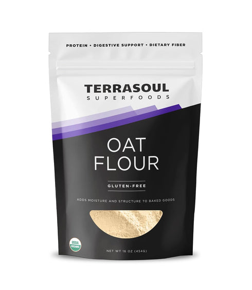Terrasoul Superfoods Organic Oat Flour, 16oz | Finely Ground | Gluten-Free |