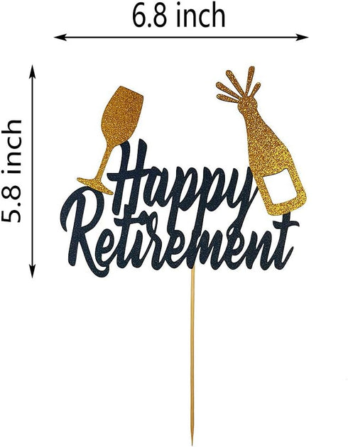 Happy Retirement Cake Topper - Decoration Supplies for Retirement Party