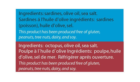 Pack 5) Matiz Sardines and Octopus Pulpo in Olive oil (Variety