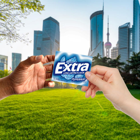 EXTRA Peppermint Sugar Free Chewing Gum, 15 Pieces, 3 Pack