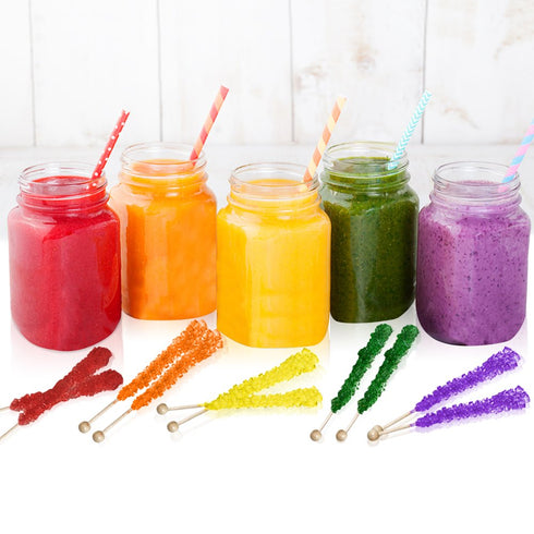 Extra Large Rock Candy Sticks, 6 Yellow Banana Flavored, Individually Wrapped for Party Favors