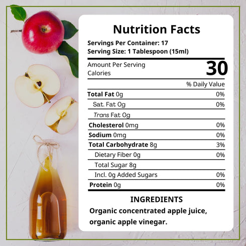 VAL PANARO 500 ml Organic Apple White Balsamic Vinegar Authentic Italian, Glass Bottle, Sweet & Fresh Condiment