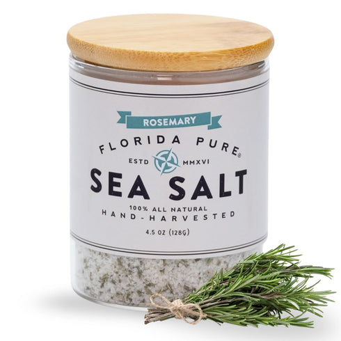 FLORIDA PURE Rosemary Sea Salt - 80+ Mineral Sea Salt, Natural, Unrefined,