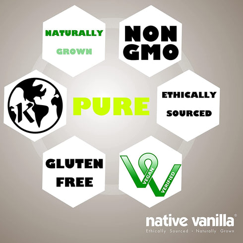 100% 4 oz (Pack 2) Vanilla Bean Paste - Native Vanilla - All Natural Pure Vanilla Bean Paste - Made with Organic Agave