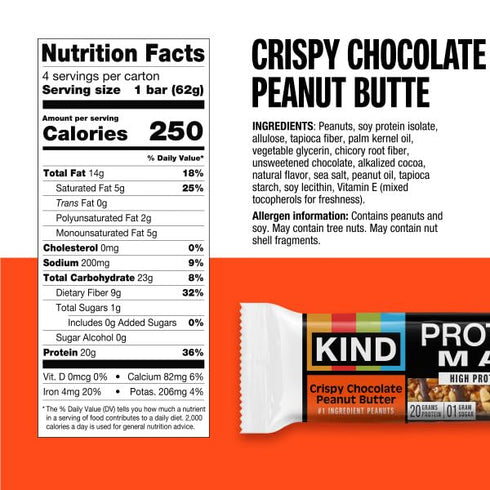Pack, 4 5-20g 12 Count KIND Protein MAX and Zero Added Sugar Snack Bars Bundle Gluten Free, High Fiber, Keto Snacks