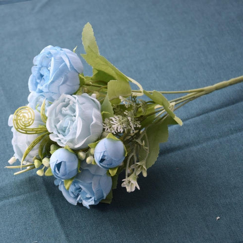 NURCIX 5) Simulation Rose Wedding Bouquet Bouquet Wedding Home Decoration Simulation Flower Small Bouquet Peony (Red