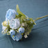 NURCIX 5) Simulation Rose Wedding Bouquet Bouquet Wedding Home Decoration Simulation Flower Small Bouquet Peony (Red