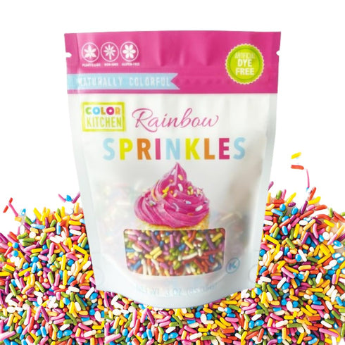 Color Kitchen Rainbow Sprinkles - Natural Ingredients for Baking, Ice Cream, Cookies, Gluten-Free, 3 OZ