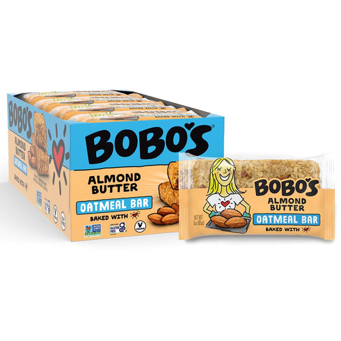 Pack 12 Bobo's Almond Butter Oat Bars, Gluten Free, Non-GMO, Whole Grain Oats, of | Snack Bars | On-the-Go | Made