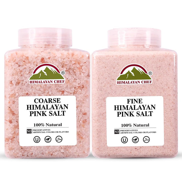 Himalayan Chef Pink Salt Fine Grain and Coarse Grain, Cooking Pink Salt,