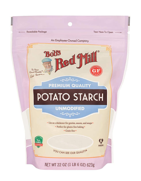 22 (Pack 4) Bob's Red Mill Potato Starch, Resealable Stand up Bag, ounce