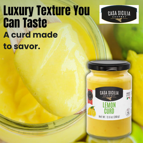 CASA SICILIA GOURMET 13.8 oz (390g), (Pack 1) CASA SICILIA LEMON CURD, Product of Sicily, Italy