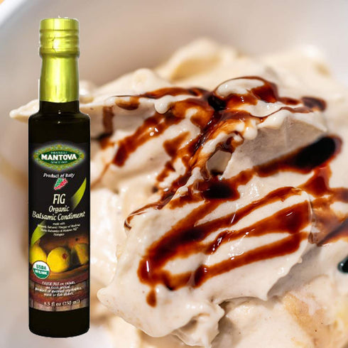 8.5 oz Mantova Organic Fig Balsamic Vinegar of Modena, Perfect for Salad Dressing, Pasta Salad, Ice Cream
