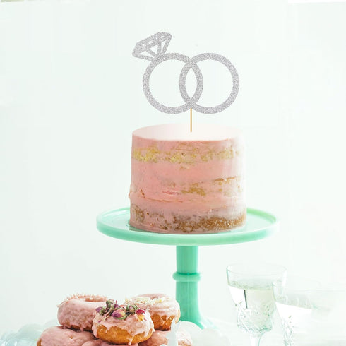 Diamond Ring Cake Topper - Engagement, Wedding, Bridal Shower, Valentine Party Decoration