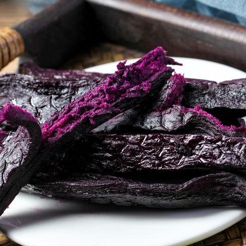 SXET 268g 8 (2 packs) Dried Purple Potatoes, Chewy Purple Sweet Potato Snacks, Soft and Waxy Purple Sweet Potatoes, No