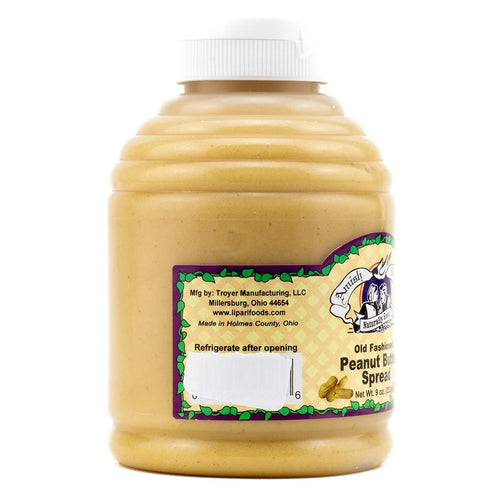9 oz. Amish Wedding Foods Old Fashioned Peanut Butter Spread, TWO Jars