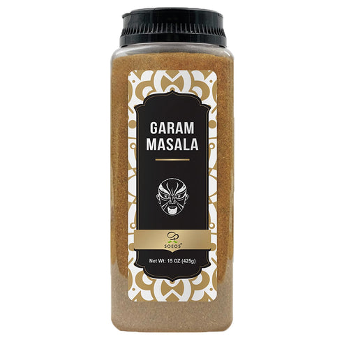 Soeos Garam Masala, 15 oz (425g) Indian 8-Spice Blend, Vegan, Gluten Friendly, Non-GMO, Masala Seasoning Bulk