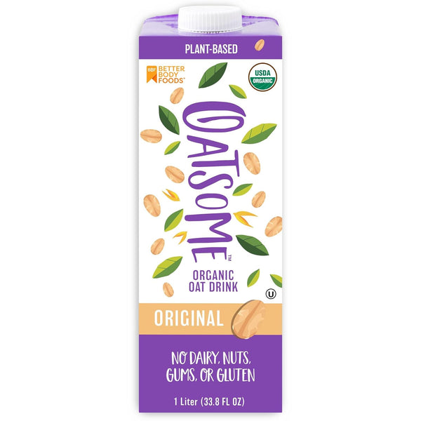 Oatsome Organic Oat Milk, 1-Liter Carton, Regular, 33.8 Fl Oz (Pack of