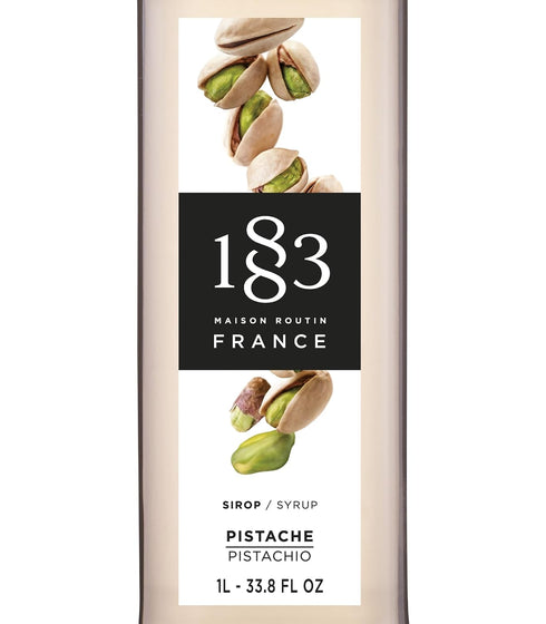 1883 1 Pistachio Syrup for Drinks, Made in France, Liter Glass Bottle