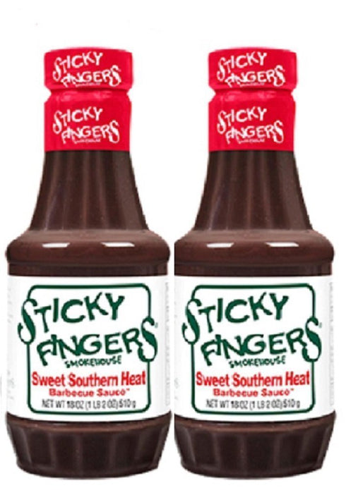Sticky Fingers Sweet Southern Heat Barbecue Sauce - Pack of 2 - 18oz Bottles