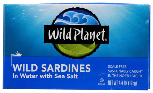 Wild Planet Sardine Spring Water - 4.38 oz - 12 Pack by