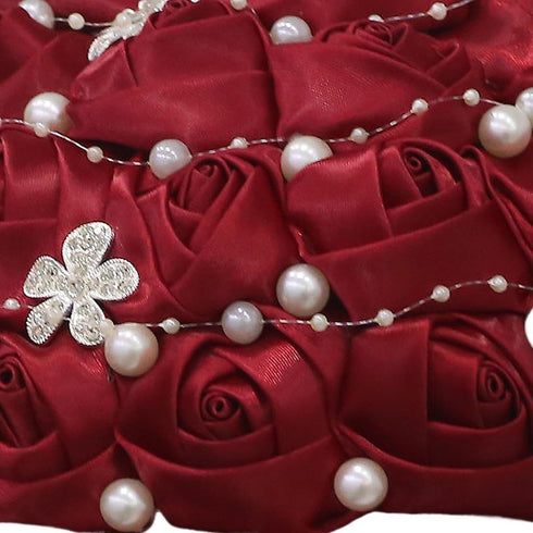 ZGHQHCDRH 10" 11 Wedding Bouquet for Bride Handmade Satin & Rhinestone Round Bouquet, Colors, Zero Maintenance