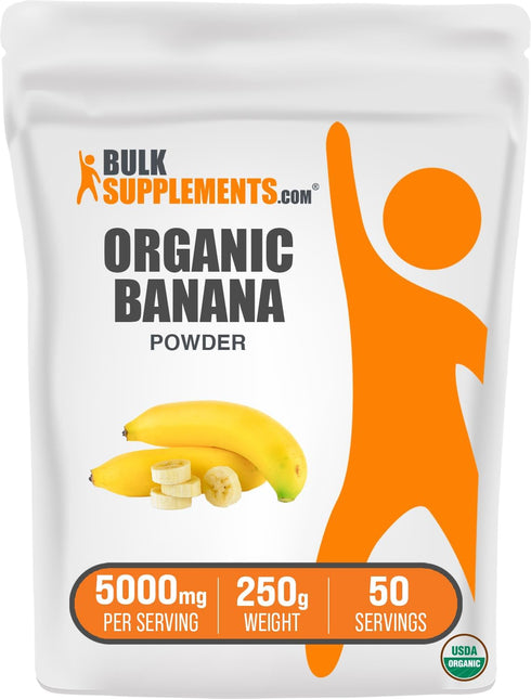 BulkSupplements.com Organic Banana Powder - Banana Fruit Powder, Nutrient Rich - Air-Dried