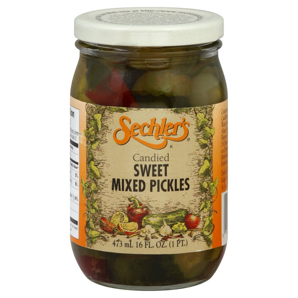 Sechlers Sechler's Candied Sweet Mixed Pickles, 16 Ounce (Pack of 6)