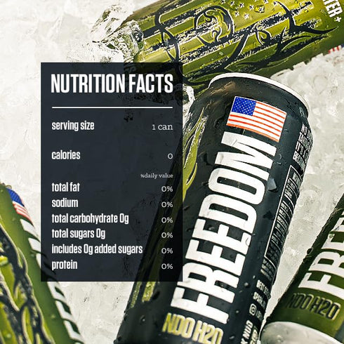 12 Pack, 16 oz Sourced-Filled-Packaged, NO DAYS OFF Premium Sparkling Water+ Limited FREEDOM Edition - fl Can