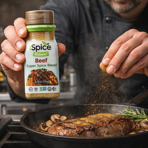 100% Spice - Salt-Free | Sugar free | Pure Wellness Beef Super Fat Free Spice Blend | All Natural | Ready to use as is