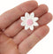 36 Count Edible Daisy Cake Decorations, Mini Edible Flowers, White & Pink