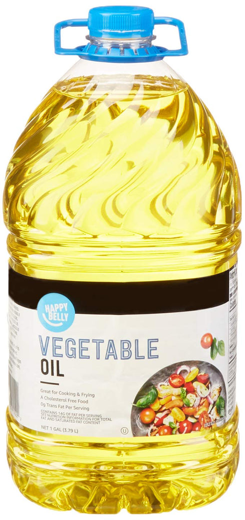 Amazon Brand Happy Belly Vegetable Soybean Oil, 128 fl oz (Pack of 1)