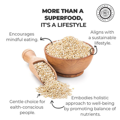 3 lbs Pride Of India Natural White Royal Quinoa | Superior Grade Whole Grain, Jar | Rich in Bold Flavor & High in Plant