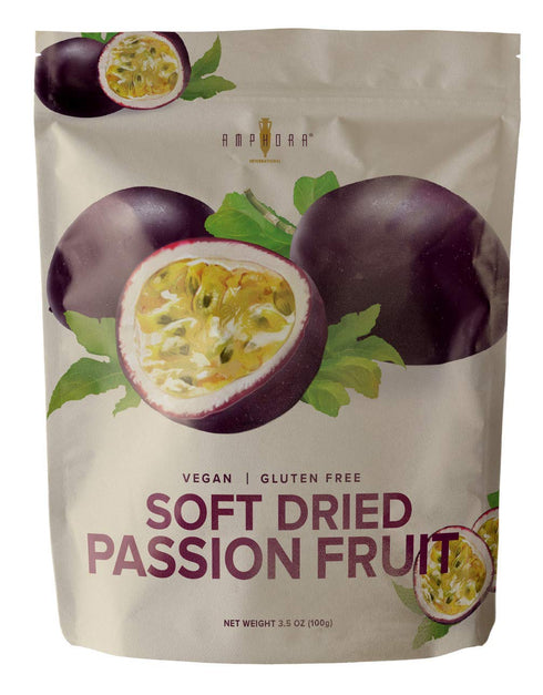 3.5 oz (100gr) 6 Amphora Conventional Soft Dried Passion Fruit per pouch (Case of pouches)
